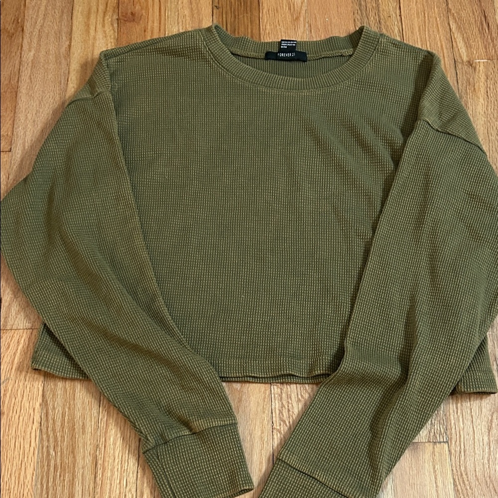 Forever 21 Olive Crewneck Sweater for Men